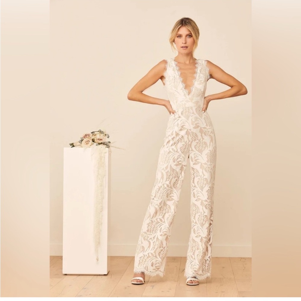 Enamored With You White Lace Wide-Leg Jumpsuit Lulus